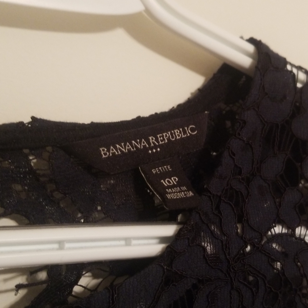Navy blue and black lace dress - Picture 2 of 5
